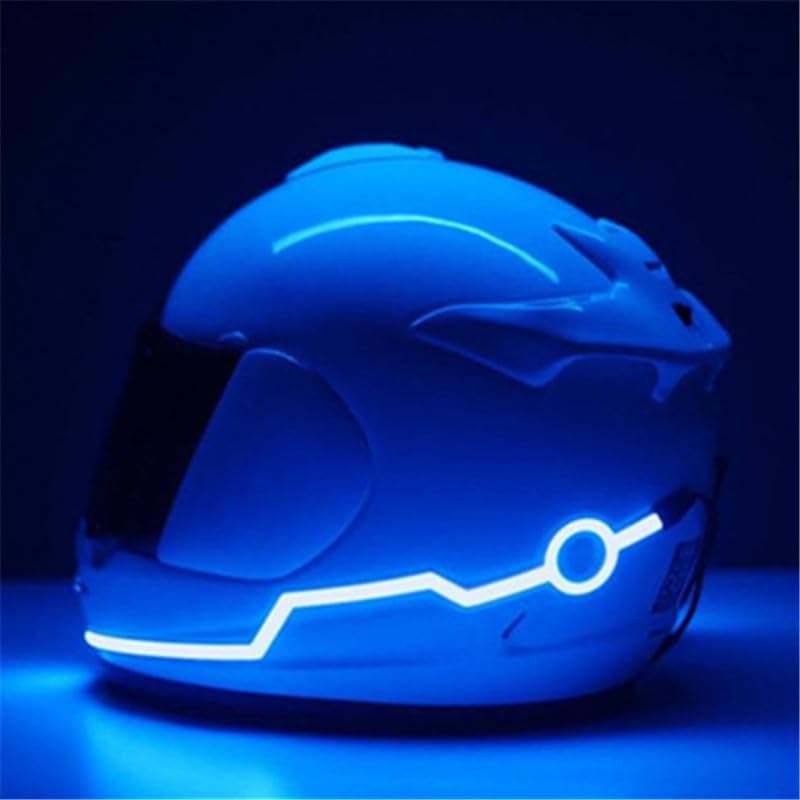 Image of You Glow Girl Helmet EL Light Bar, LED Sticker Light Night Riding Signal for Motorcycle Bike Helmet (Blue)