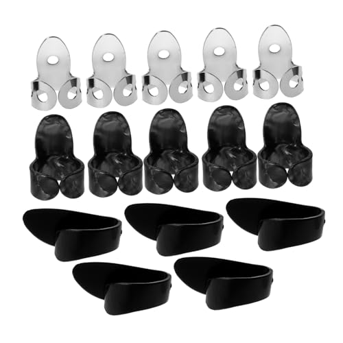 DRESSOOS 属製ギターフィンガーピック サムピック 耐久性ある指保護カバー アコースティック エレキ バンジョー ウクレレ対応 収納ボックス