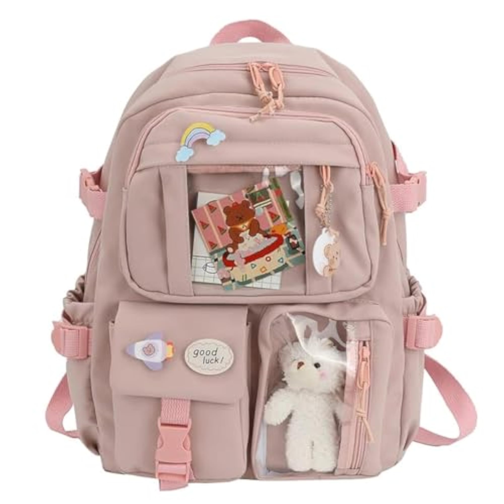 Kawaii Backpack with Cute Bear Accessories
