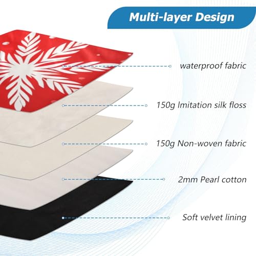 Funda para portátil 13-14 pulgadas impermeable roja con copos miniatura 4