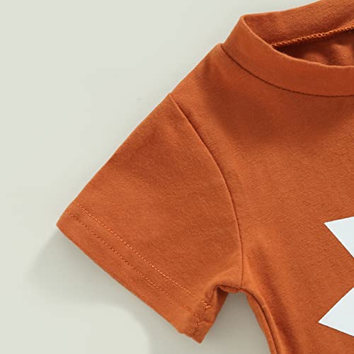 Aeemcem Baby Boy First Birthday Outfit First Trip Around The Sun T Shirt Elastic Waist Shorts Set 1 Year Old Cake Smash Outfit(A Brown,2-3 Years) #TOP4