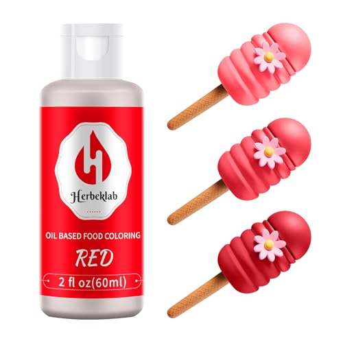 Red Oil Based Food Coloring – 2 fl oz Professional Grade Concentrated Oil Food Dye for Melting Chocolate, Candy Melts, Cake Pops, Strawberries &amp; Baking