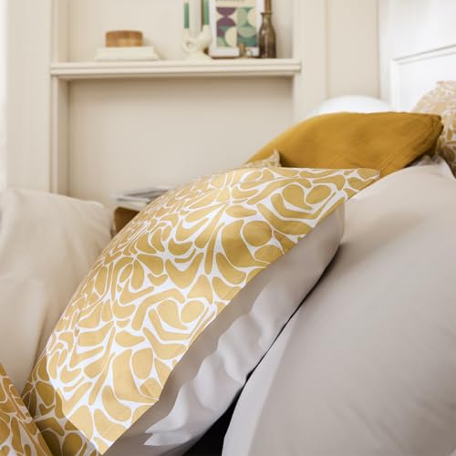Taie d'oreiller percale de coton Essix 50x75 cm Héra jaune drap de lit