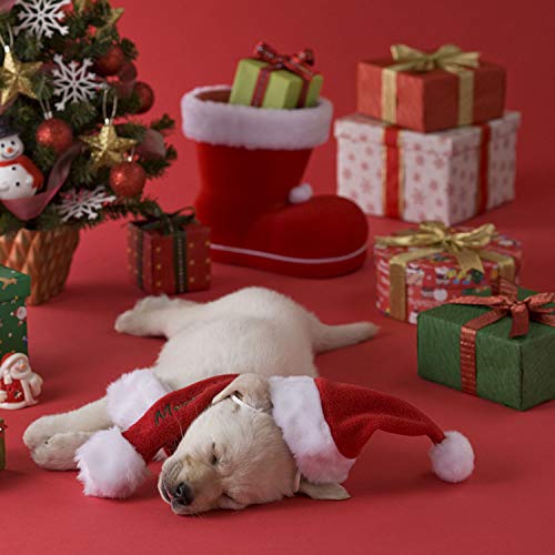 Cat Dog Santa Christmas Hat, Muffler and Elk Antler Reindeer Hat, Hats for Cats, Head Wear Accesories Adjustable Pet Cat Christmas Costume Outfits for Pet Dog Cats Rabbits (Pack of 3 Pcs)