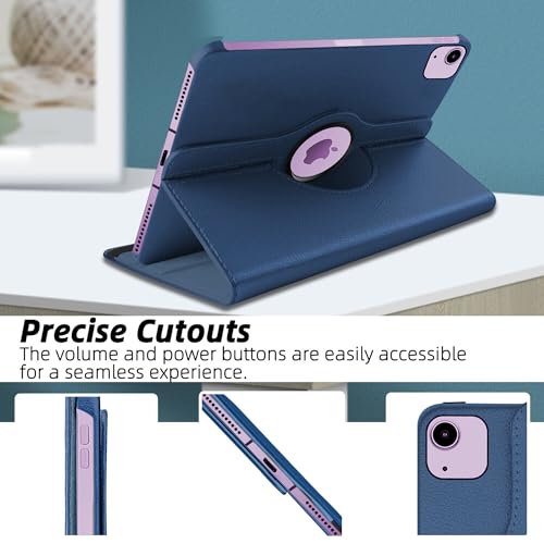 Image of TGK 360 Degree Rotating Flip Cover Case for iPad Air 11 Inch M4 /M3 /M2 2026 /2025 /2024 & Air 5th Gen 2022 /iPad Air 4th Gen 2020 10.9 Inch (Dark Blue)
