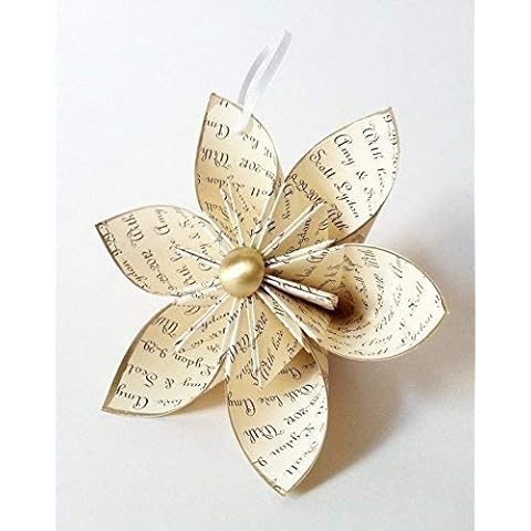 Our Personalized Christmas Ornament- Your Names & Date, custom message, gold, holiday decor, anniversary gift, one of a kind origami Cover