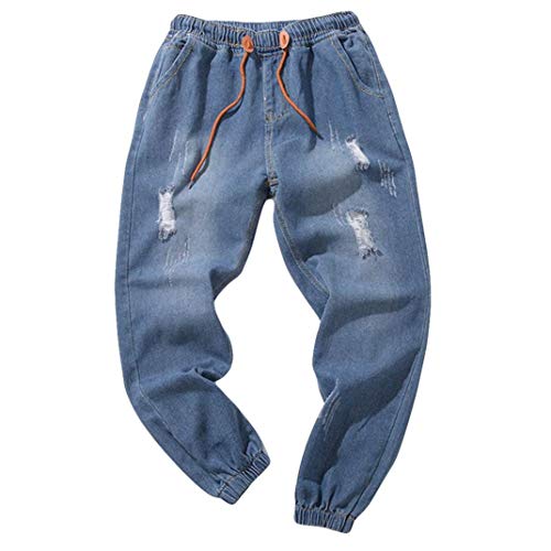 Pantalones Vaqueros Rotos Hombre,ZARLLE Jeans Pantalones Vaqueros EláSticos Skinny Slim Fit Delgados, Pantalones Largos De Mezclilla De Cintura Baja De Pitillo Vaqueros Delgados para Hombre