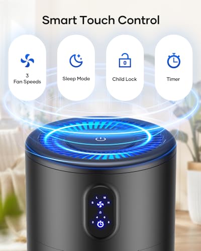 Mooka Air Purifier For Home Pets Hair In Bedroom, Covers Large Room Up To 1250 Ft², Mooka Air Purifiers For Dorm With Timer, Quiet True Hepa Air Filter Cleaner For Pet Smoke Pollen Dander Hair Smell thumb #5