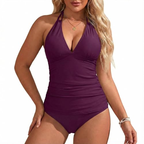 Maillot de bain tankini floral femme 2 pièces tendance maillot de plage chic d'été