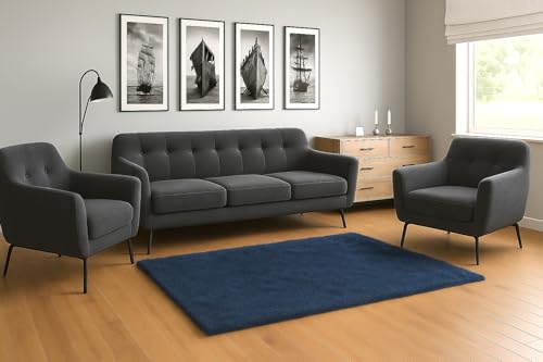 A&J MöbelLand GmbH Polstergarnitur Benito: 3-Sitzer Sofa + 2 Sessel – Wohnzimmer Set, modernes Design, Bonellfederkern, langlebige Qualität, Bezug in Dunkelgrau A&J MöbelLand GmbH Polstergarnitur Benito: 3-Sitzer Sofa + 2 Sessel – Wohnzimmer Set, modernes Design, Bonellfederkern, langlebige Qualität, Bezug in Dunkelgrau