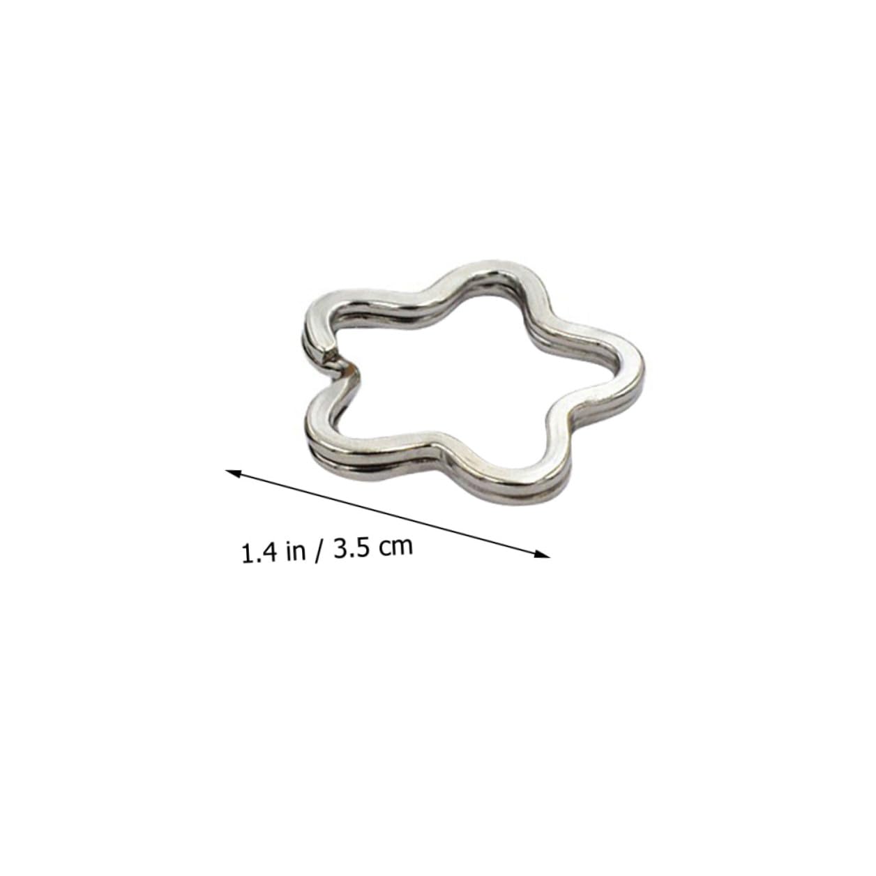 Anello Portachiavi Fiore in Metallo Argento 80 Pezzi