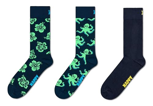 Calcetines Happy Socks azul pack de 3 evitan rozaduras y presión en tobillos M-L