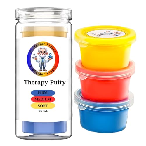 Professor Fidget Therapy Putty, 85g Tubs, 3 Strengths