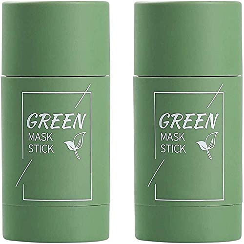2 PCS Green Tea/Eggplant Purifying Clay Stick Mask, Face Moisturizes Oil Control, Deep Clean Pore, Improves Skin,for All Skin Types Men Women ((2pcs Green Tea Mask))