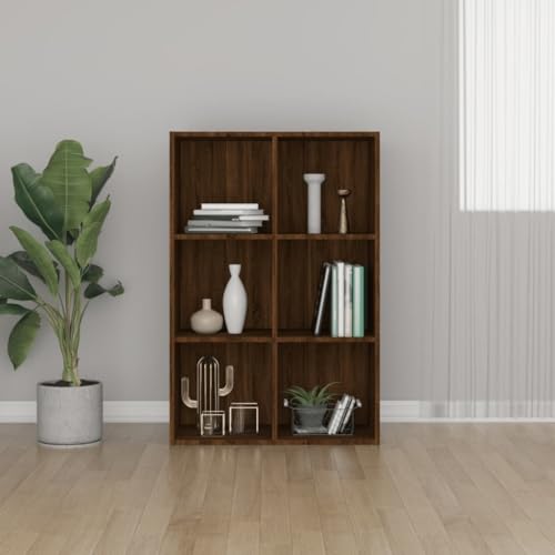 Cinyiqo Estantería/Aparador contrachapada marrón Roble 66x30x98 cm, Libreria Estanteria, Muebles Auxiliares, Estanterias Almacenaje, Mueble Almacenaje, Mueble Organizador - 815296