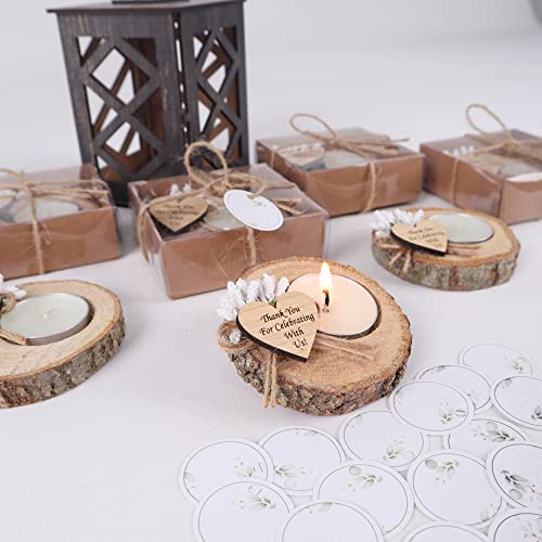 Pack Of 10-15-25-35-50-100 Personalized Wood Tealight Candle Holder Custom Bridal Shower Tealight Holder Wedding Party Favors For Guests Wooden Candle Holders For Table Centerpiece (Wedding-White) #TOP3