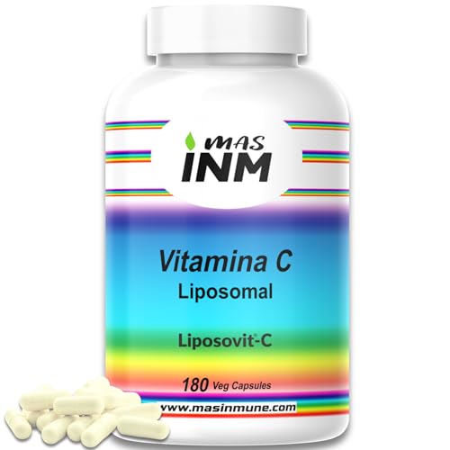 Vitamina C Liposomal 500mg Liposovit® · 180 Cápsulas (6 Meses) · Alta Absorción · Mayor Biodisponibilidad · Refuerzo Inmunitario · Antioxidante Puro · Sin Aditivos · Masinmune