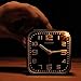 Peakeep 3D Numbers No Tick-Tock Analog Alarm Clock with Classic Beep Sound, Snooze, Manual Light and Battery Powered Small for Travel (Black-3D)