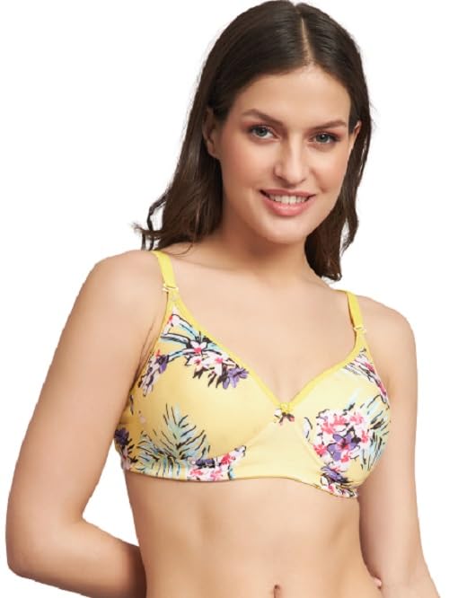 Image of Women's Cotton Floral Printed Lightly Padded Full Coverage Non-Wired T-Shirt Bra