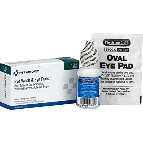 Pac-Kit 7-009 5-Piece Eye Flush Kit With 1 Oz. Eye Wash Solution, 2 Eye Pads And 2 Adhesive Strips #TOP2
