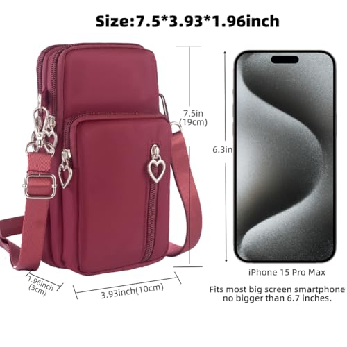 Image of JANKS Small Crossbody Bag for Women - Mini Phone Purses with Crossbody Strap and Wallet - Nylon Arm Bag