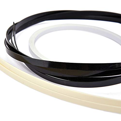 Artibetter 3Pcs Plastic Guitar Binding Purfling Strip Guitar Binding Material For Guitar Parts Accessories (Black White Beige) #TOP1