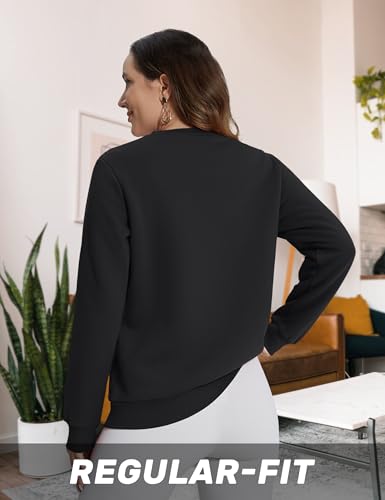 Image of TACVASEN Women's Crewneck Sweatshirt Fleece Lined Sherpa Pullover Winter Shirt Warm Sweaters Long Sleeve Tops