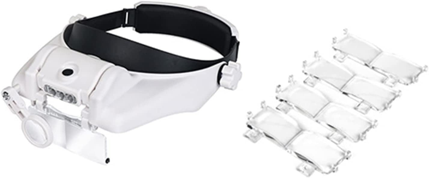 asdchZen Magnifying Glass Lamp Illuminated Magnifier Magnifying Glass Led Headset Led Magnifier Loupe Glasses Binocular Headband Magnifier Repair Reading Flexible Gooseneck Arm Marriag,Group 1-1