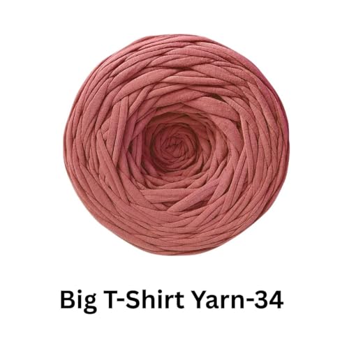 Image of VCR Rust Orange Big T-Shirt Yarn, 100 Meters Length, Recycled & Fashionable Craft Yarn, Pack of 1, Suitable for Crochet, Knitting & DIY Bags, Baskets, Cushions & Home Decor Projects