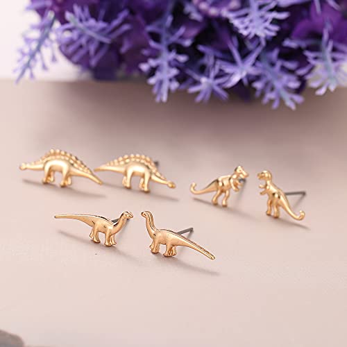 Dinosaur Stud Earrings 14K Gold Plated 925 Sterling Silver Post Stud Earrings Animal Earrings For Women Girls #TOP5