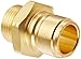 Eaton Hansen B8T35BS Brass Straight Through Ball Lock Hydraulic Fitting, Plug, 1"-11 BSPP Male, 1" Port Size, 1" Body