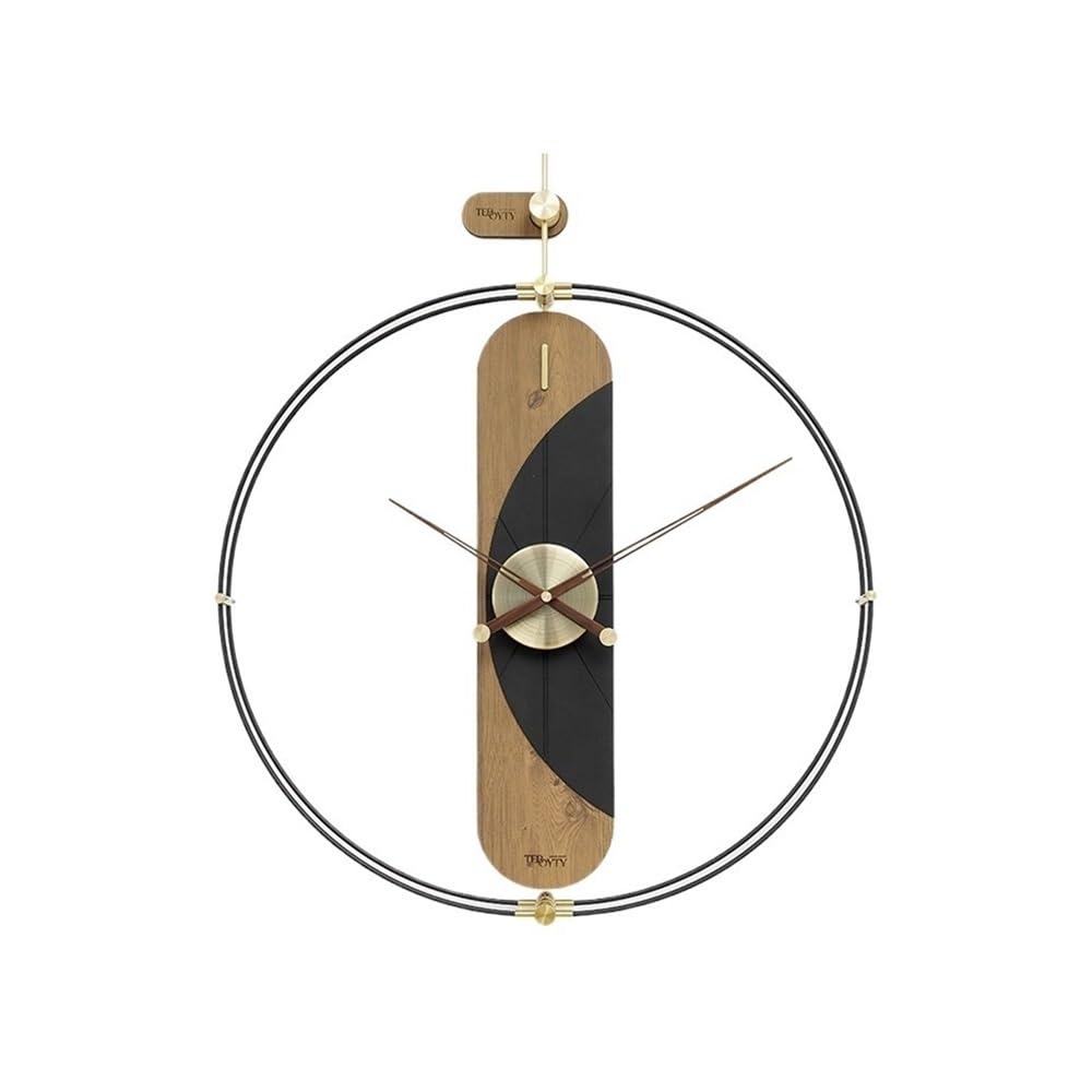 J9V4G6S3B5 Analogue Wall Clock Silent Wall Clock European Farmhouse Vintage 60cm Non-Ticking Battery Operated Metal Skeleton Decorative for Home Kitchen (Black) for Room Decoration