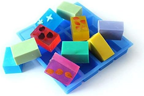 12-Cavity Silicone Soap Mold Handmade Rectangle Loaf Bar Mould
