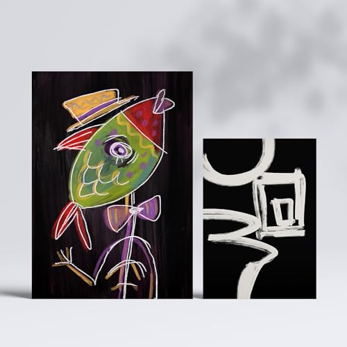 Affiches animaux abstraits pour salon | Set de 6 posters déco chic A4 A3 - 2