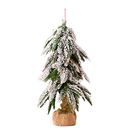 Arbres de Noël Artificiels Petit Bureau Chute de Cèdre des Neiges Arbre de Noël Flocage Mini Arbre de Noël pour Noël Saisonnier Intérieur Décoration DIY Petit Arbre de Noël (Color : 40cm/15.7in) Cover