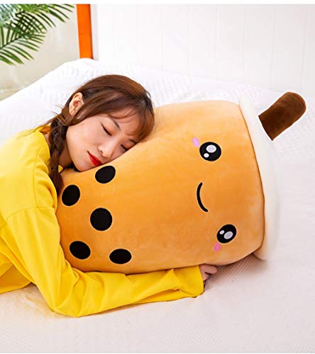 Kowaka Boba Plushie pluche kussen, creatieve bel melk thee cup vormige knuffelen kussen gevuld speelgoed, bruin schattig… - Image 6