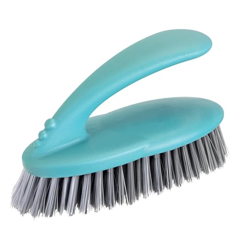 Vigar Paquete Multifuncionales, Cerdas Duras y Resistentes, Cepillo para Fregar con Mango Ergonómico para Baño, Ducha, Bañera, Azulejos, Pared, 16x7x9cm, Azul