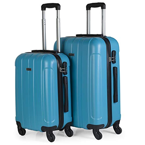 ITACA Juego Maletas Viaje Rigidas 2 Pzs Set Trolley 4 Ruedas - Nebosoft