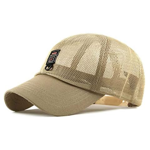 CHENNUO Men's Baseball Cap Medium - Beige - Medium Cover