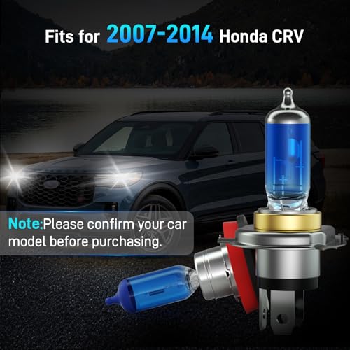 Image of XFLHEHD Fits for 2007-2014 Honda CRV Halogen Headlight Bulbs Combo, Ultra Bright 5000K White Halogen Bulbs and Fog Light Bulbs, Plug and Play, 4 Pack