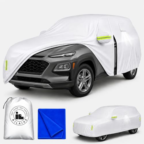 Image of Car Cover Waterproof All Weather Custom Fit for Hyundai Kona. | All Weather Protection, Waterproof, Heavy Duty, Durable, UV Protection, Lightweight, Easy to install, Custom Fit