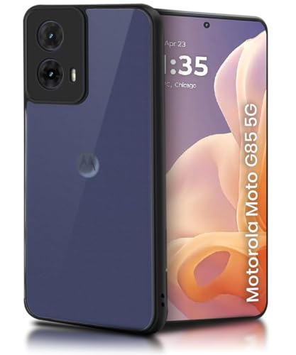 Image of WOW IMAGINE Translucent Hybrid Back Case Cover for Motorola Moto G85 5G Smoked Matte Back | Shock Proof 360 Degree Protection | Protective Hard Case - Matte Black