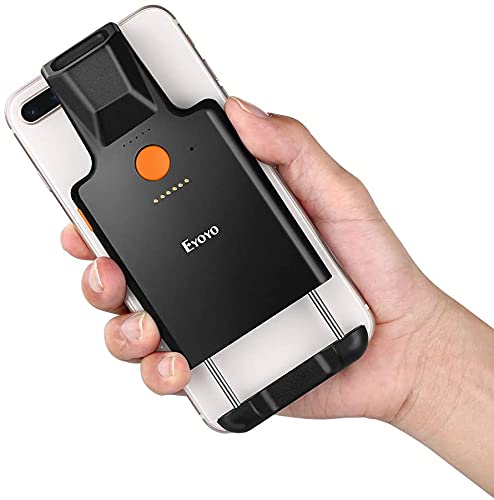Upgraded Eyoyo 1D Linear Back Clip Bluetooth Barcode Scanner,1600mAh Rechargeable Battery, Fast and Precise scanning,Compatible with Android,iOS for Warehouse Inventory Book Store Library