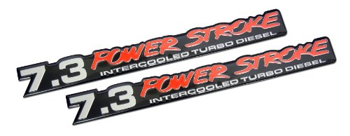 7.3 Liter Ford Truck Van Powerstroke Turbo Diesel Aluminum Emblems – Pair