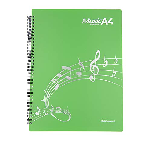 Bravodeal A4 Green Spiral-Bound Sheet Music Folder, 20 Sleeves, 40 Pages
