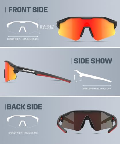 Image of Sport Polarized Sunglasses for Men and Women, Stylish and Lightweight Cycling Sunglasses with UV400 Protection