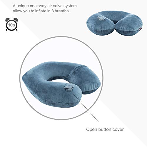 Inflatable Travel Neck Pillow For Airplane Train Car Washable Pillowcase U Shaped Office Napping Pillow #TOP1