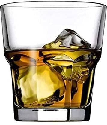 Image of JINU Crystal Cut Water Glasses Set of 6 Transparent Long Glass | Highball Glasses | Juice Glass | Plaza Tumbler Set of 6 (5006 Small)