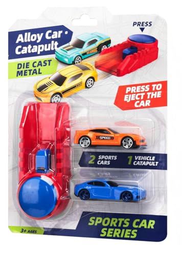 Juego de autos deportivos con lanzador de catapulta miniatura 1