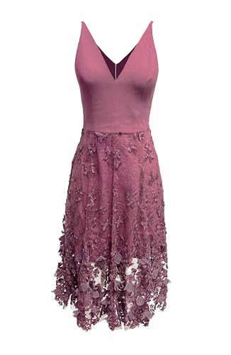 Image of Dress the Population Women's Darleen Sleeveless Plunging Neckline Fit and Flare Midi Dress